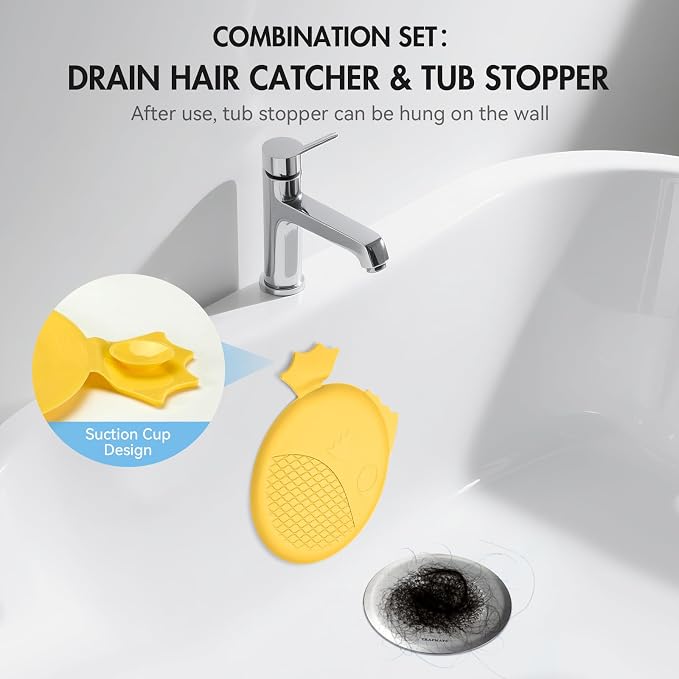 TRAPMATE Bathtub Drain Stopper/Protector/Hair Catcher Shower Drain/Easy Clean - Image 4
