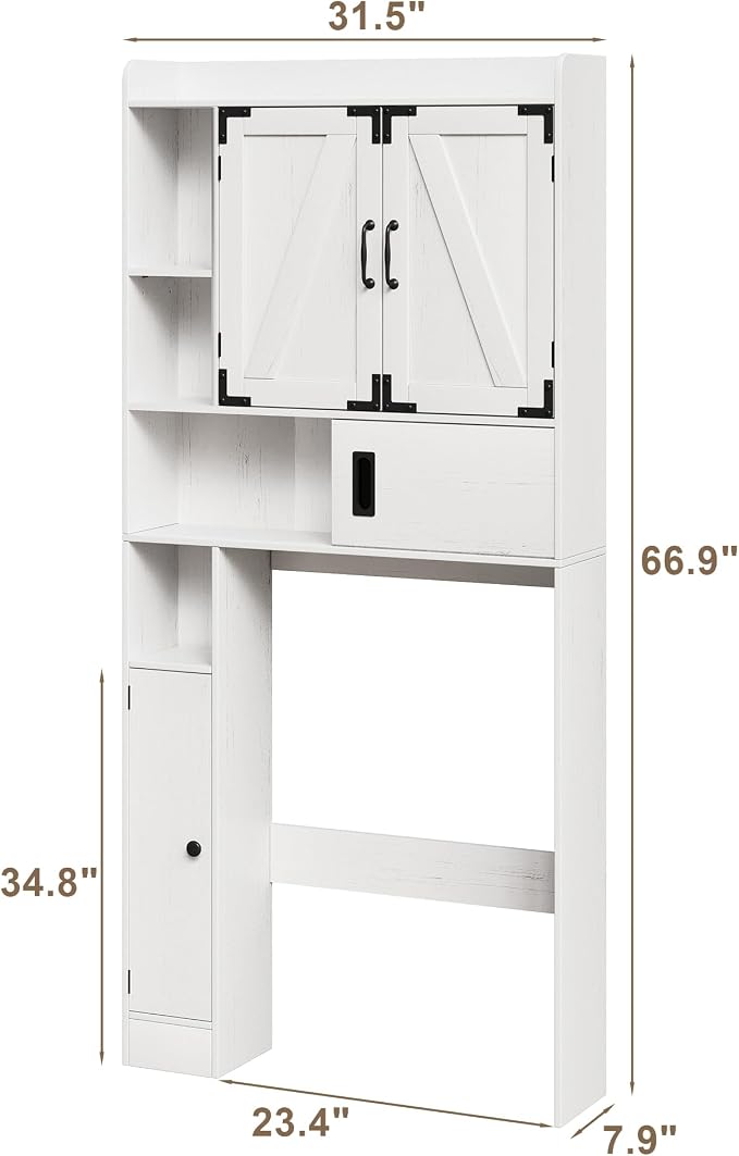 ChooChoo Over The Toilet Storage Cabinet, Farmhouse Bathroom Shelf Over Toilet - Image 2