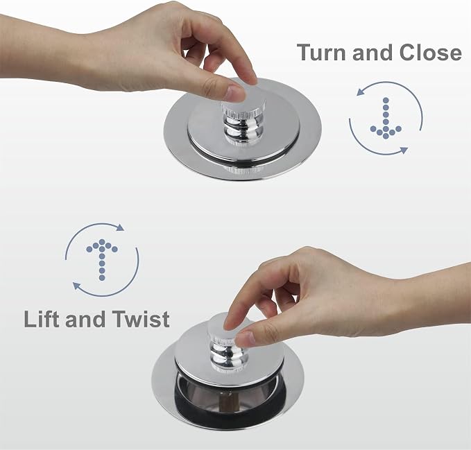 Chrome Tub Drain Lift &Turn Tub Trim Set - Image 4