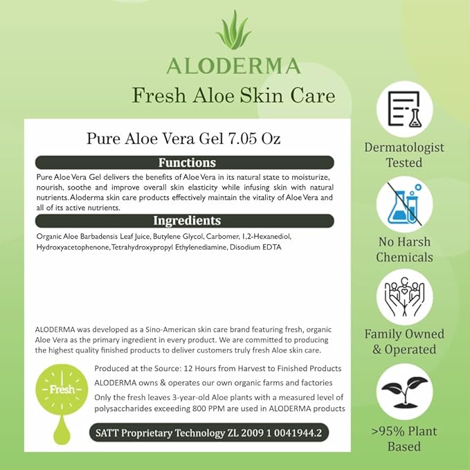 Aloderma Organic Aloe Vera Gel for Body Made within 12 Hours of Harvest - Image 7
