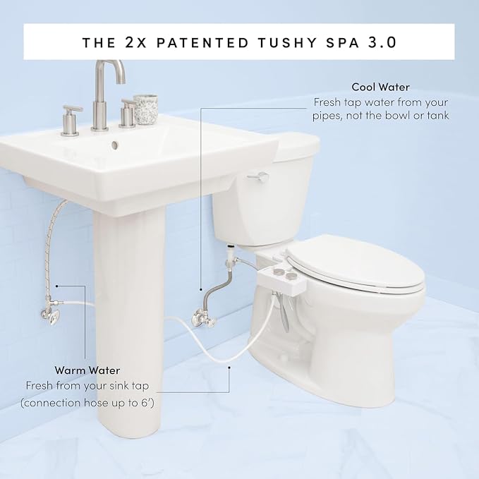 TUSHY 3.0 Spa Cool to Warm Water Bidet Attachment. Easy Universal Toilet Seat - Image 3