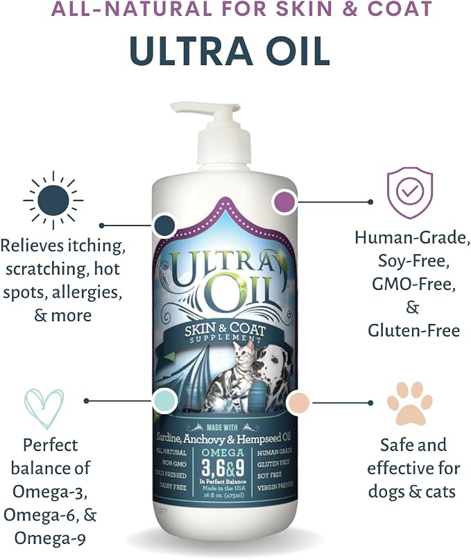 Ultra Oil Dog & Cat Supplement - 32oz - - Image 2