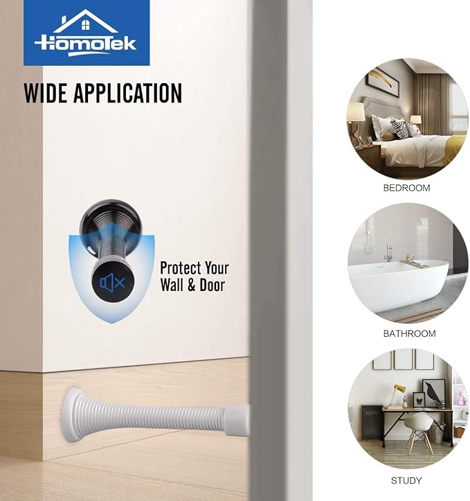 HOMOTEK 50 Pack Spring Door Stops, 3-1/8” Heavy Duty Door Stop - Image 3