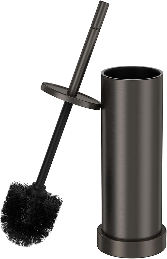 Toilet Brush and Holder Set: 304 Stainless Steel Heavy Duty Toilet Bowl Brush by Kaxnuaxu