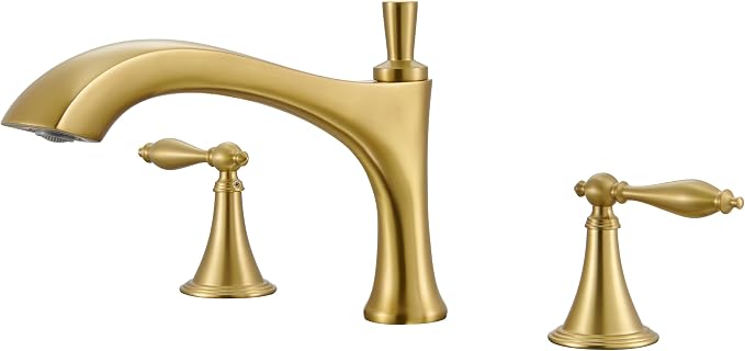SITGES Antique-Inspired Brass Bathtub Faucet, 2-Handle Medium Arc Roman Tub by SITGES