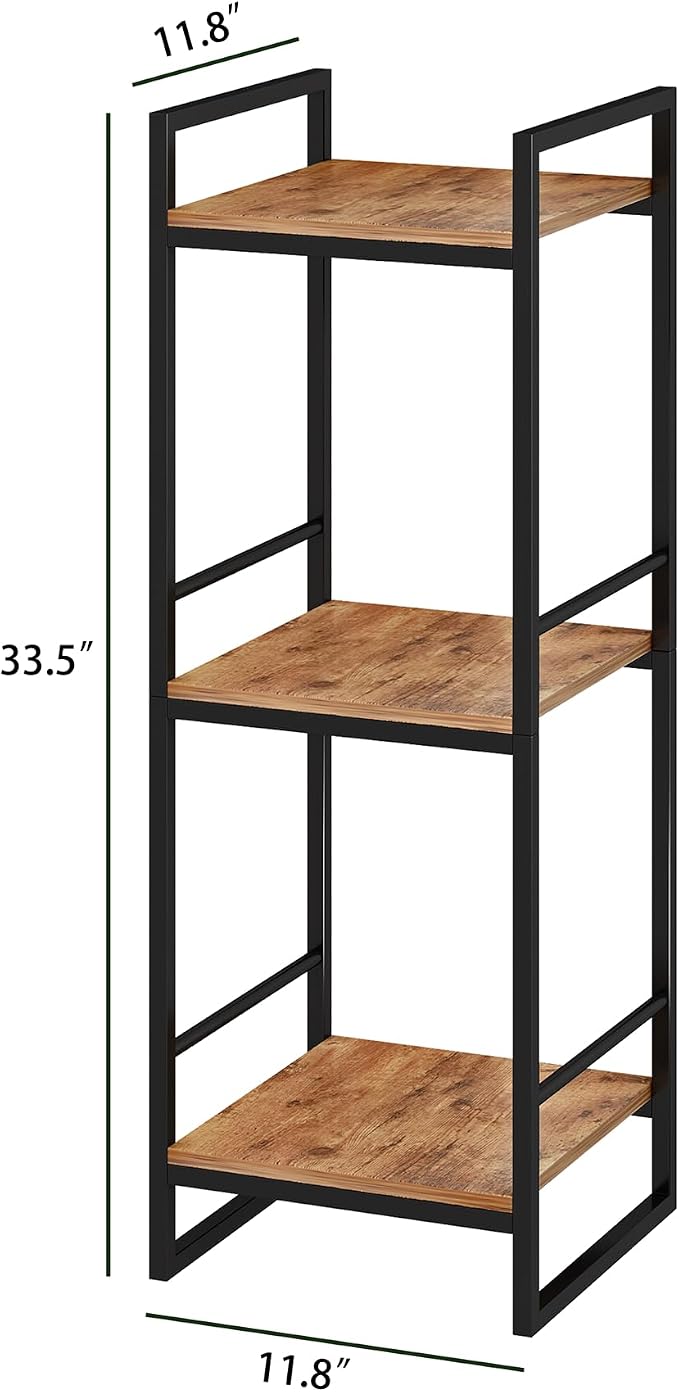BYFU 3 Tier Bathroom Storage Open Shelf, Freestanding Metal Corner Storage Rack - Image 3