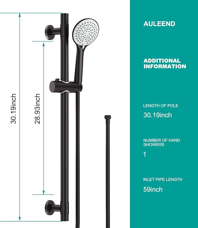 Shower Slide Bar Handheld Shower Head - Image 2