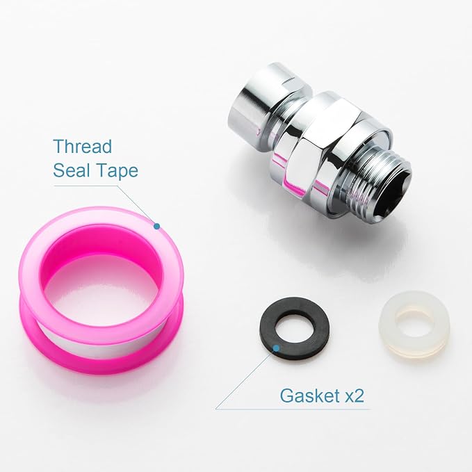 OFFO Shower Head Swivel Ball Adapter, All Metal Adjustable Shower Arm Extension - Image 7