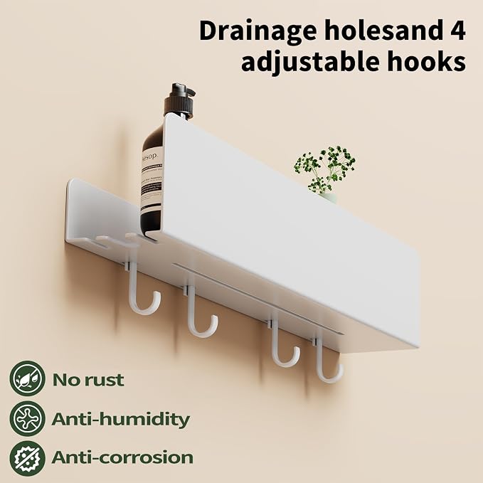 REKITA No Drill Shower Shelf Organizer, 40cm Stainless Steel Bathroom Storage - Image 2
