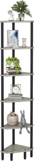 6 Tier Corner Shelf, 66.5'' Tall Standing Shelf, Narrow Display Shelf Stand by IRCPEN
