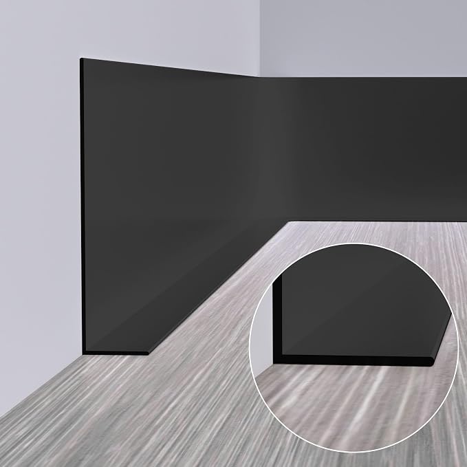 Duzzy Flexible Baseboard Molding Trim, 5 Inch x 40 Feet Peel and Stick Rubber - Image 4