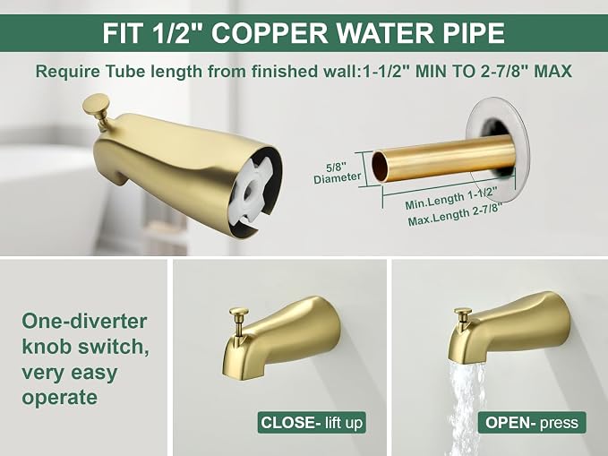 2 Handles Tub Shower Faucet Set Shower System - Image 6