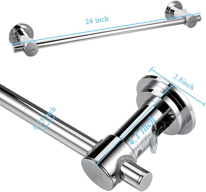 JiePai Suction Cup Towel Bar 24 Inch, Removable Modern Vacuum Suction Towel - Image 4