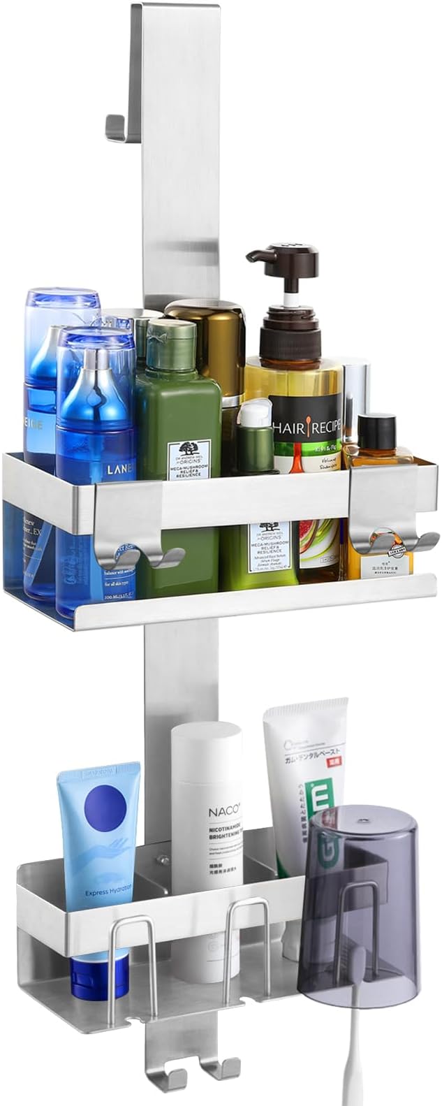 Emibele Over The Door Shower Caddy 2 Tier, 304 Stainless Steel Hanging Shower by Emibele