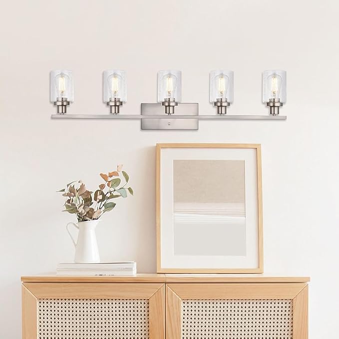 40-Inches Length Bathroom Vanity Lighting Fixtures Over Mirror in Brushed Nickel - Image 3