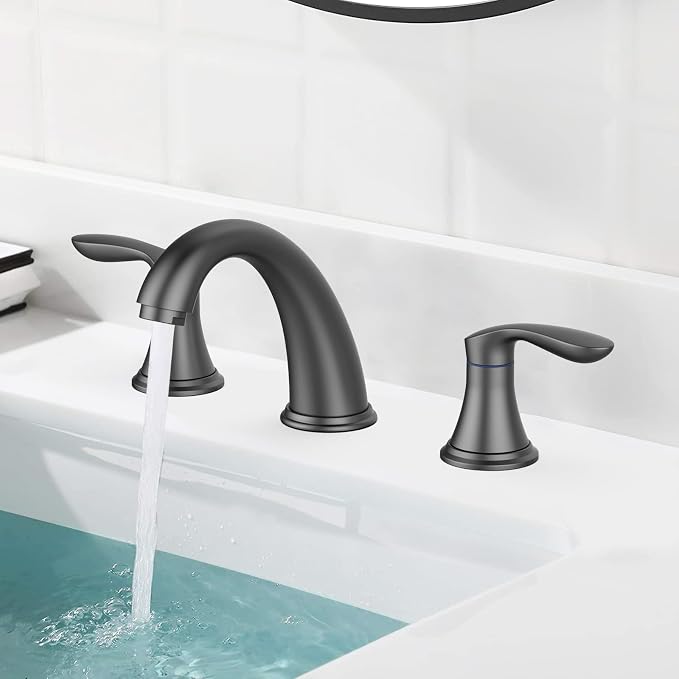 Bathroom Sink Faucet, Faucet for Bathroom Sink, Widespread Matte Black Bathroom - Image 3