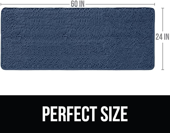 KANGAROO Bathroom Rugs, Chenille Soft Absorbent Bath Rug, Shaggy Shower Mat - Image 2