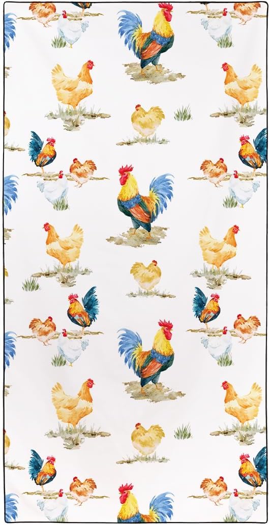 Country Rooster Pattern Beach Towel 36"x72" Quick-Dry Sand-Free Soft Microfiber by Rstick