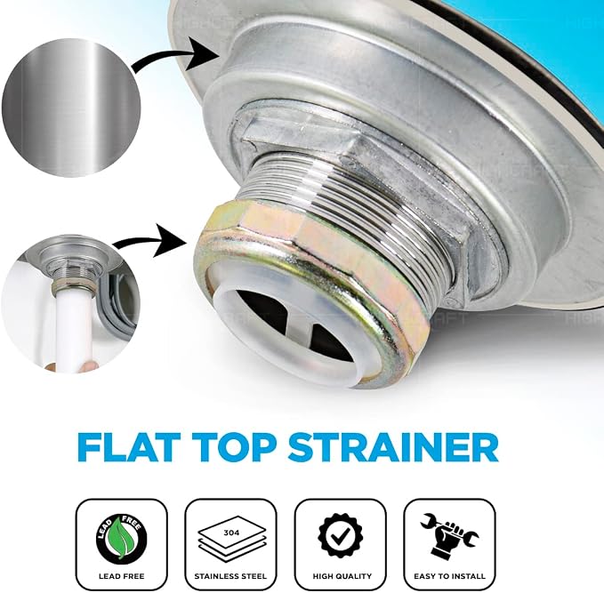 Highcraft 97I3 Flat Stainless Steel RV Mobile Shower Strainer - Image 2