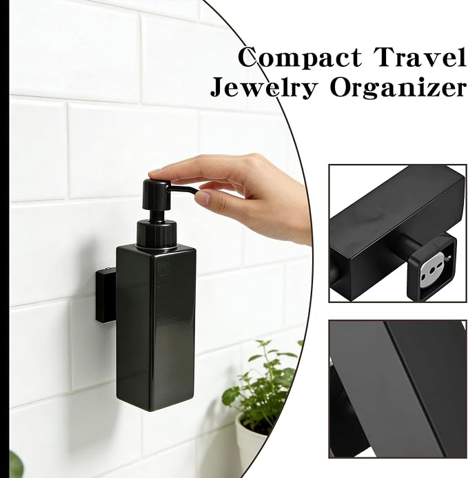 Black Soap Dispenser, Wall-Mounted 304 Stainless Steel Liquid Soap Dispenser - Image 3