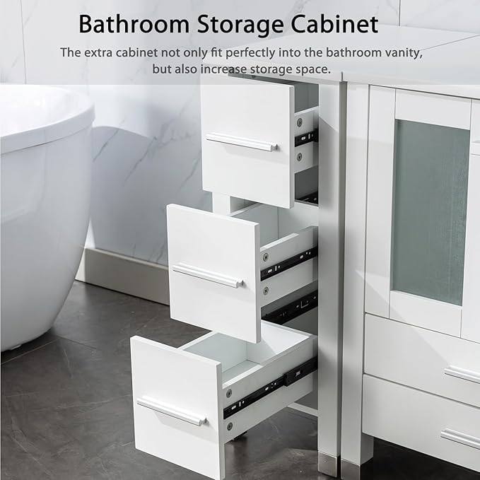 LUCKWIND 48" Bathroom Vanity Sink Combo, 24-inch Main Cabniet - Image 5
