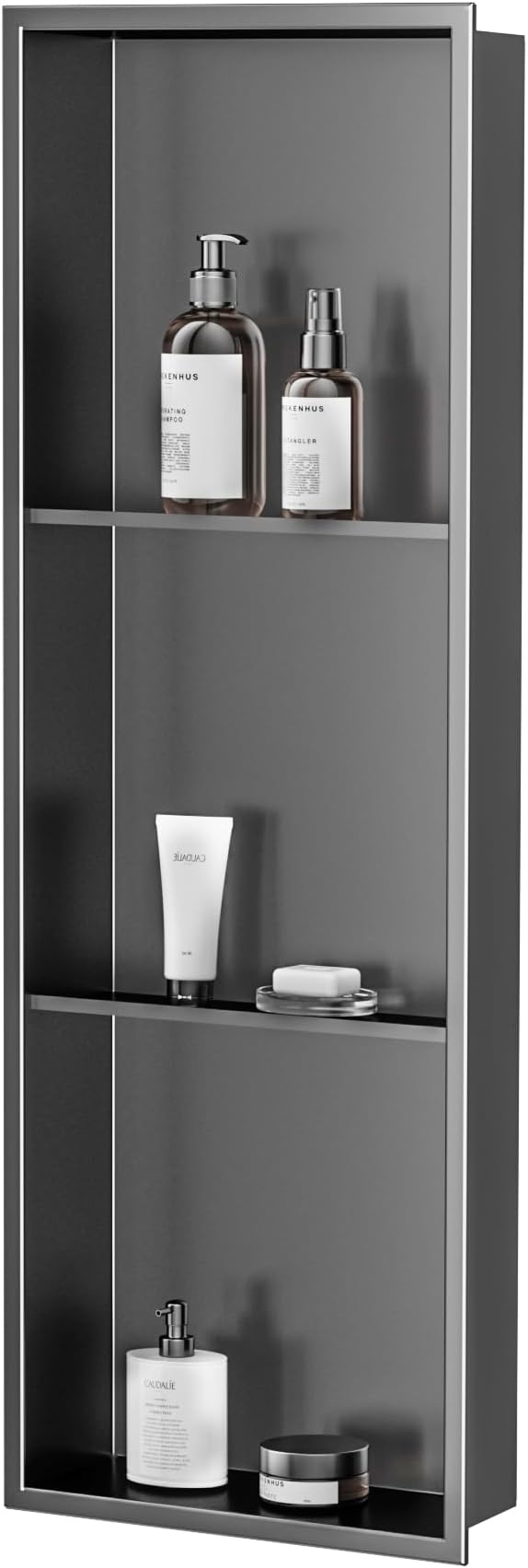 Neodrain 12X36 Inch Shower Niche, Gun Metal 3-Tier Stainless Wall Niche NO Tile by Neodrain