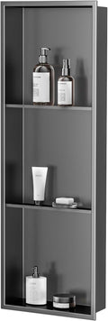 Neodrain 12X36 Inch Shower Niche, Gun Metal 3-Tier Stainless Wall Niche NO Tile by Neodrain