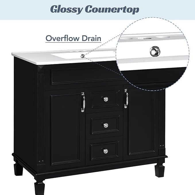 Merax 36" Bathroom Vanity with Sink, 36 inch Bathroom Vanity Storage Cabinet - Image 7
