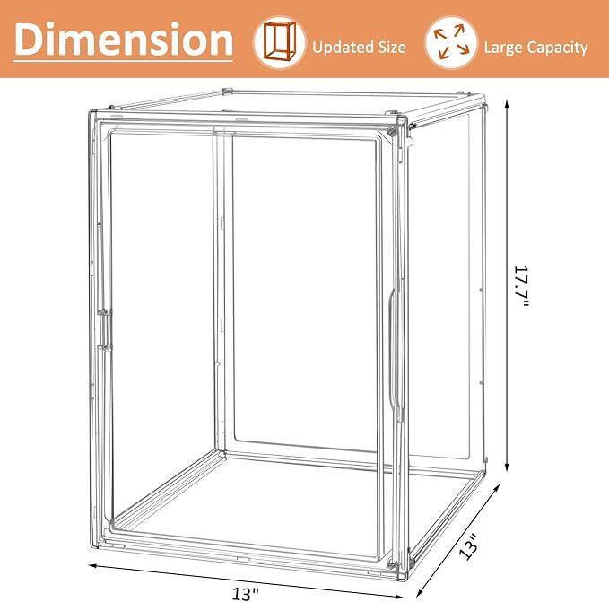 Extra Large 17.7"X13"X13" Clear Acrylic Organizer Box Display Case, Plastic - Image 2
