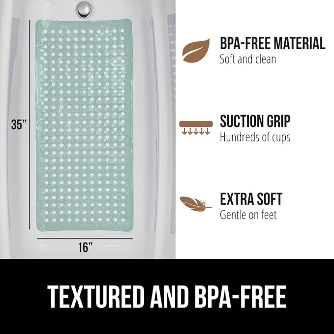 GORILLA GRIP Patented Bath Tub Shower Mat, Machine Washable Bathtub Floor Liner - Image 5