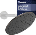 HammerHead Showers Solid Metal Round 8 Inch Rainfall Shower Head, High Flow by HammerHeadShowers