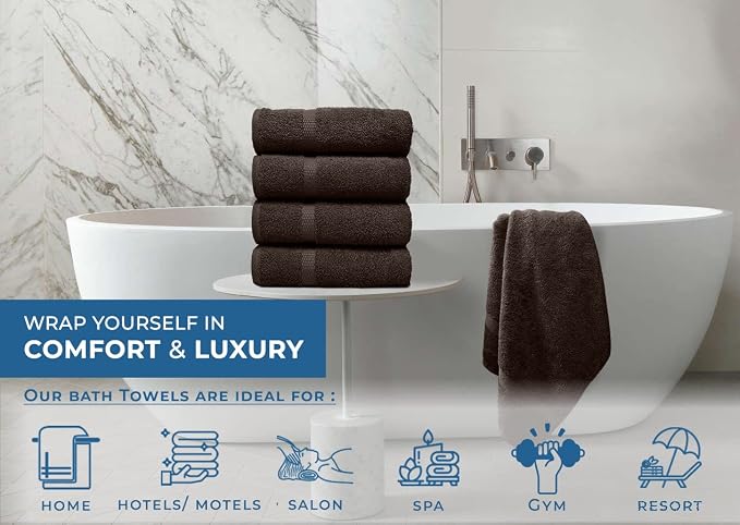 DAN RIVER Bath Towels Set of 4, 27 x 54 Inches, 100% Cotton, Larger & Lighter - Image 5