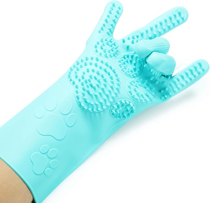 Pet Grooming Magic Gloves, Dog Cat Bathing Shampoo Brush, Silicone Hair Removal - Image 6