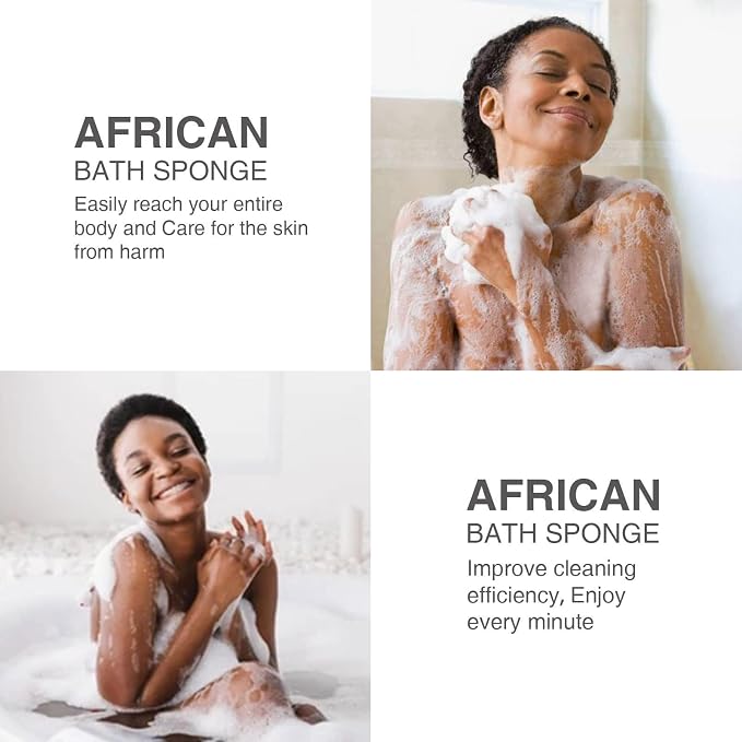 UJFQBH 3 Pieces African Bath Sponge African Net Long Net Bath Sponge - Image 3
