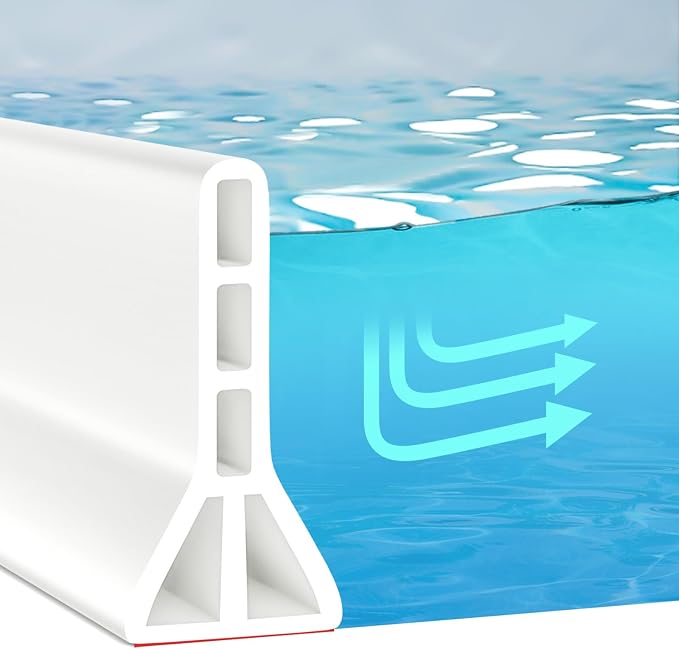 3” High Shower Threshold Water Dam 67 Inch Collapsible Shower Barrier Water by AxPower