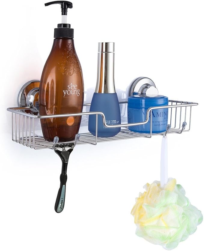 SANNO Suction Cup Shower Caddy Storage Combo Organizer, No Damage Bath Shelf - Image 3