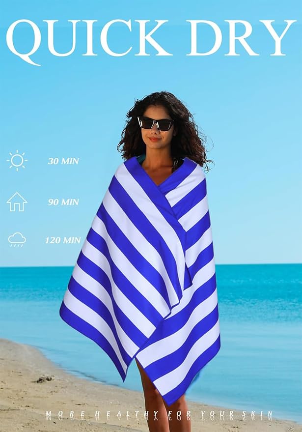 2 Pack Microfiber Lightweight Thin Beach Towel Sand Free Quick Dry Super - Image 6