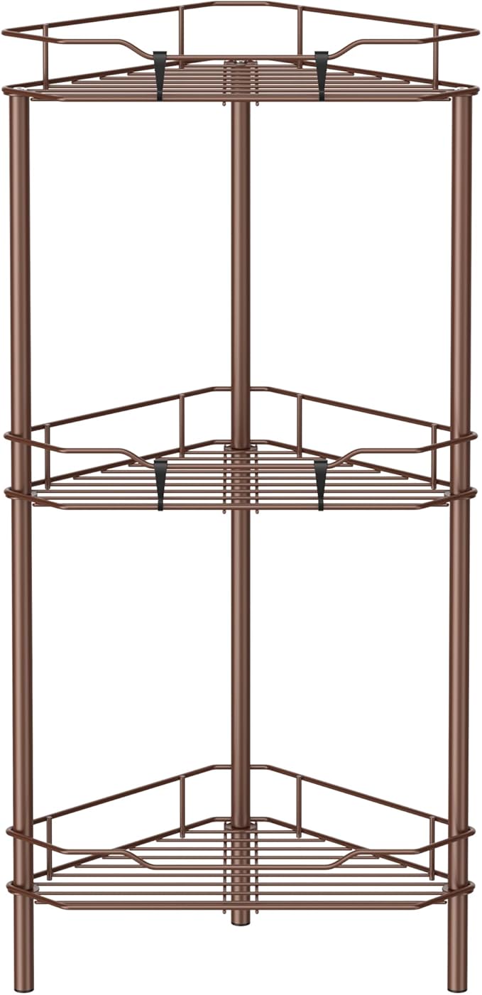 3 Tier Floor Standing Corner Shower Caddy Organizer Shelf by HuggieGems