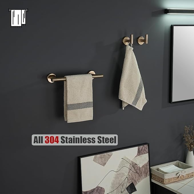 JQK Champagne Bronze Towel Bar, 12 Inch 304 Stainless Steel Thicken 0.8mm Towel - Image 6