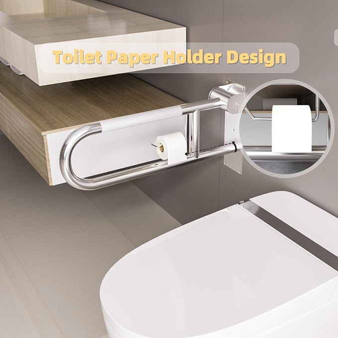 23 Inch Toilet Grab Bar, Flip Up Grab Bar - Image 3