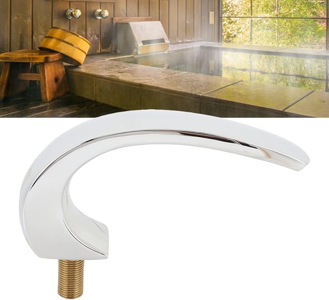 Asixxsix Waterfall Tub Spout, Rounded Curve Wall Mount Tub Filler G1/2 Male - Image 2