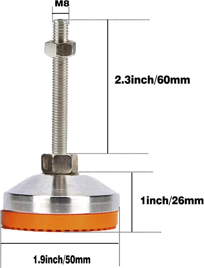 4Pcs Heavy Duty Leveling Screw Leg, Leveling Screw Leg Adjustable Leveling Feet - Image 2