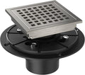 4 Inch Square Shower Floor Drain, Brushed Nickel High Flow Shower Drain Kit by Homfan