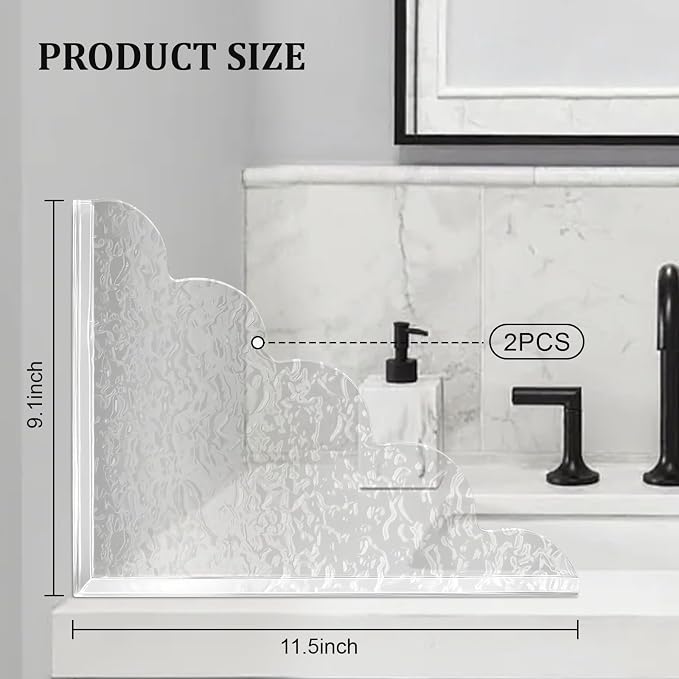2 PCS Shower Splash Guard for Tub Corner, Self-Adhesive Shower Guards to Keep - Image 2