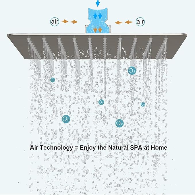SR SUN RISE 8 Inches All Metal Square Shower System - Image 8