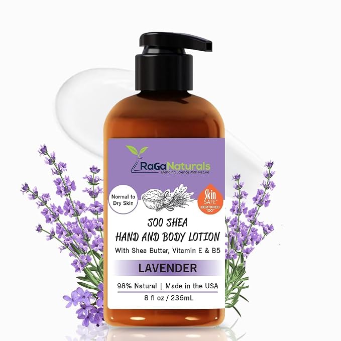 RaGaNaturals Lavender Shea Butter Hand and Body Lotion, 8 Fl Oz by RaGaNaturals