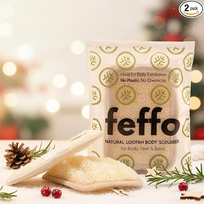 Loofah Sponge for Body Scrub, Exfoliating Body Scrubber & Shower Sponge Shower by feffo