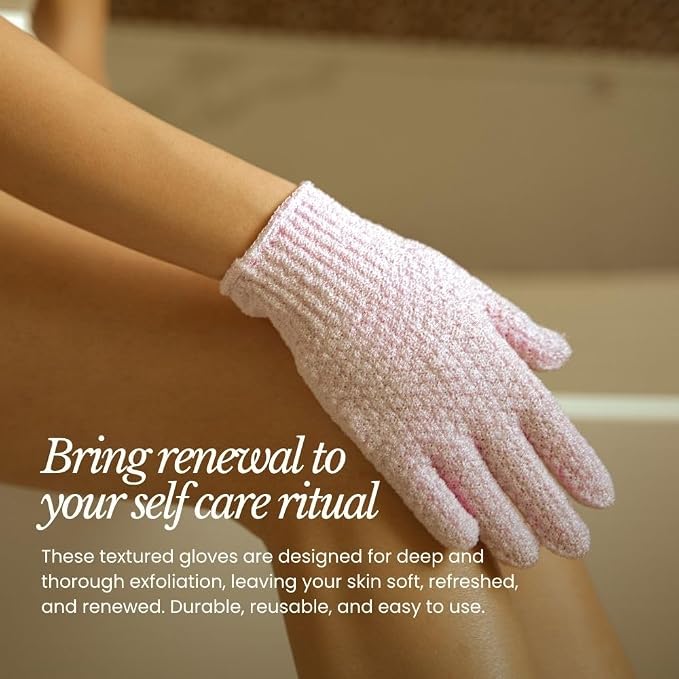 Bare Botanics 4 Pack Lavender Exfoliating Gloves - Image 2