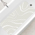 SHUCHING White Minimalist Lines Bath Mat by SHUCHING