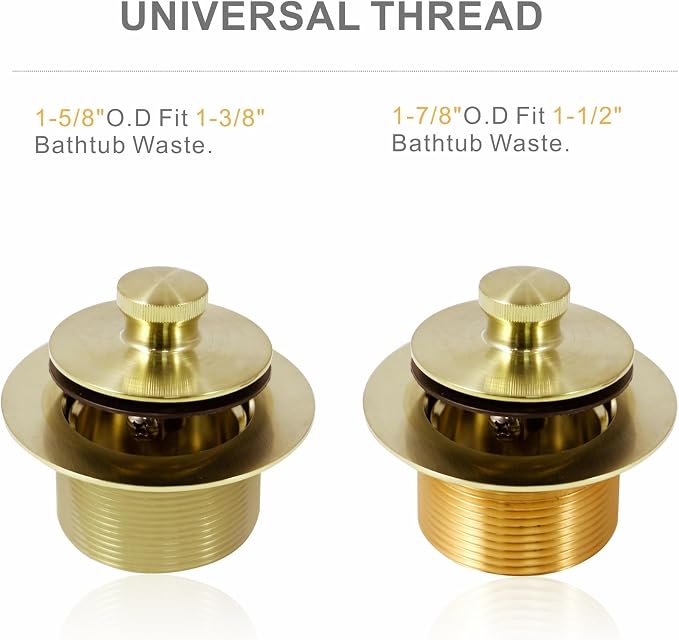 Bathtub Tub Drain Conversion Kit Assembly, Wellup Lift and Turn Twist Tub Drain - Image 7